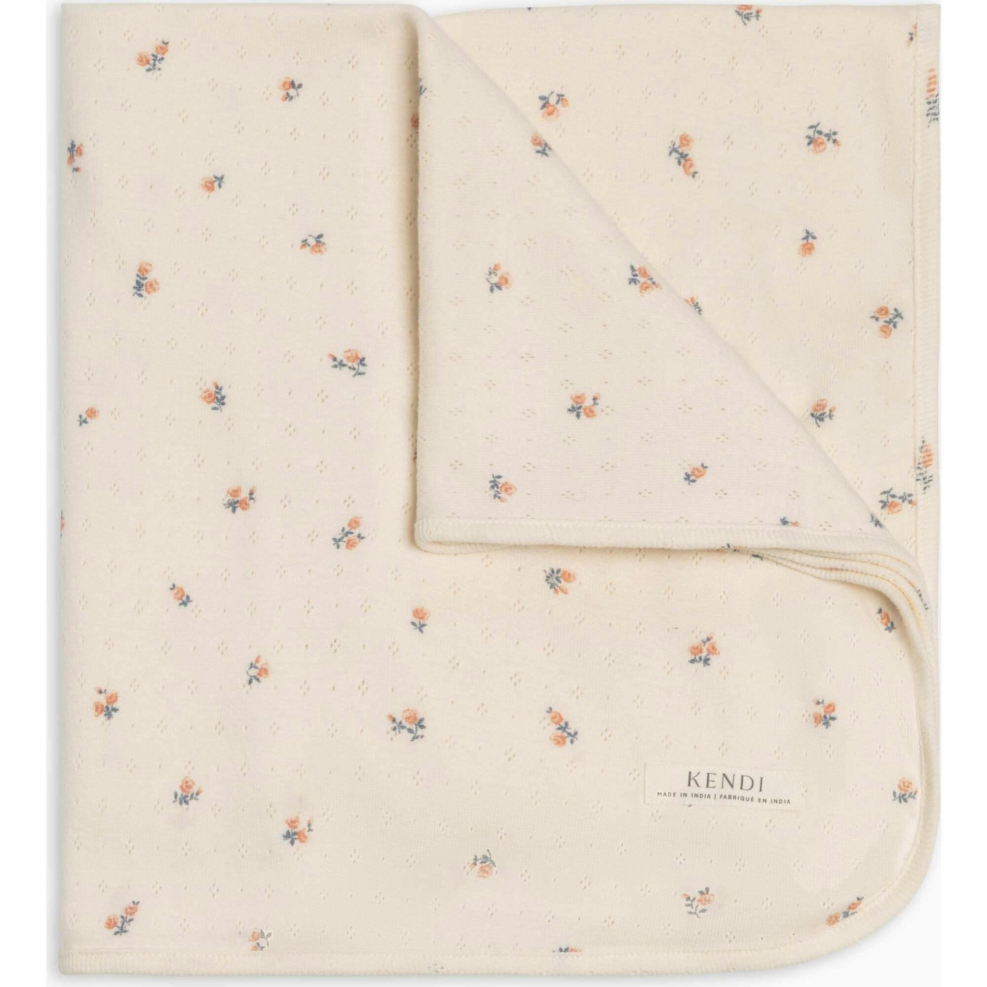 Pointelle Swaddle Blanket - Maris Floral / Ivory + Sea