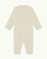 Velour Angel Wing™ Footless Sleepsuit - Cream
