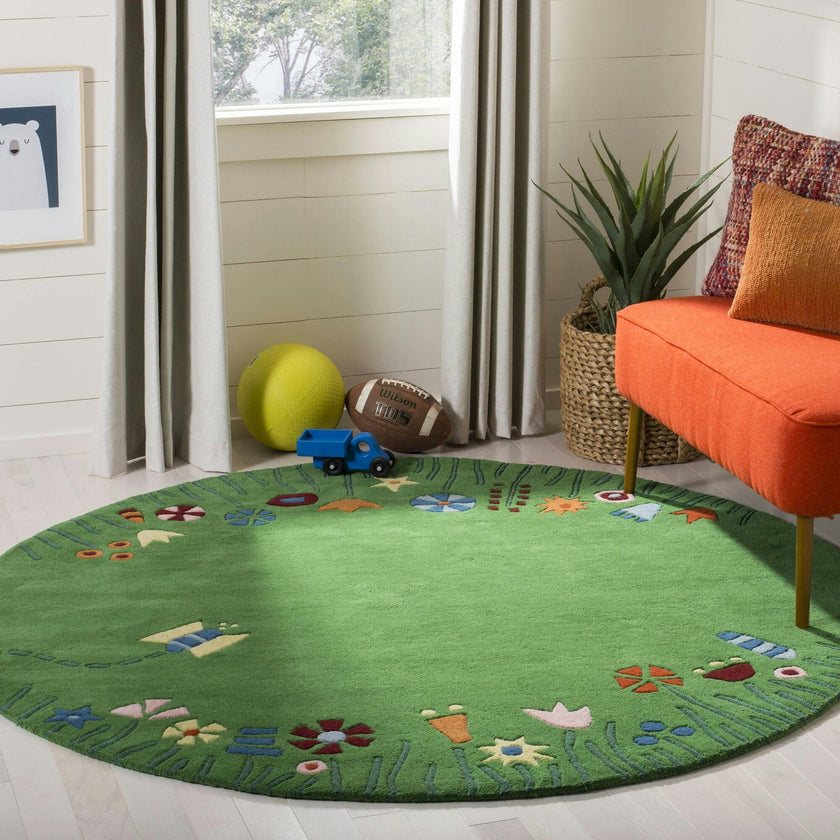 Kids Meadow Rug, Green