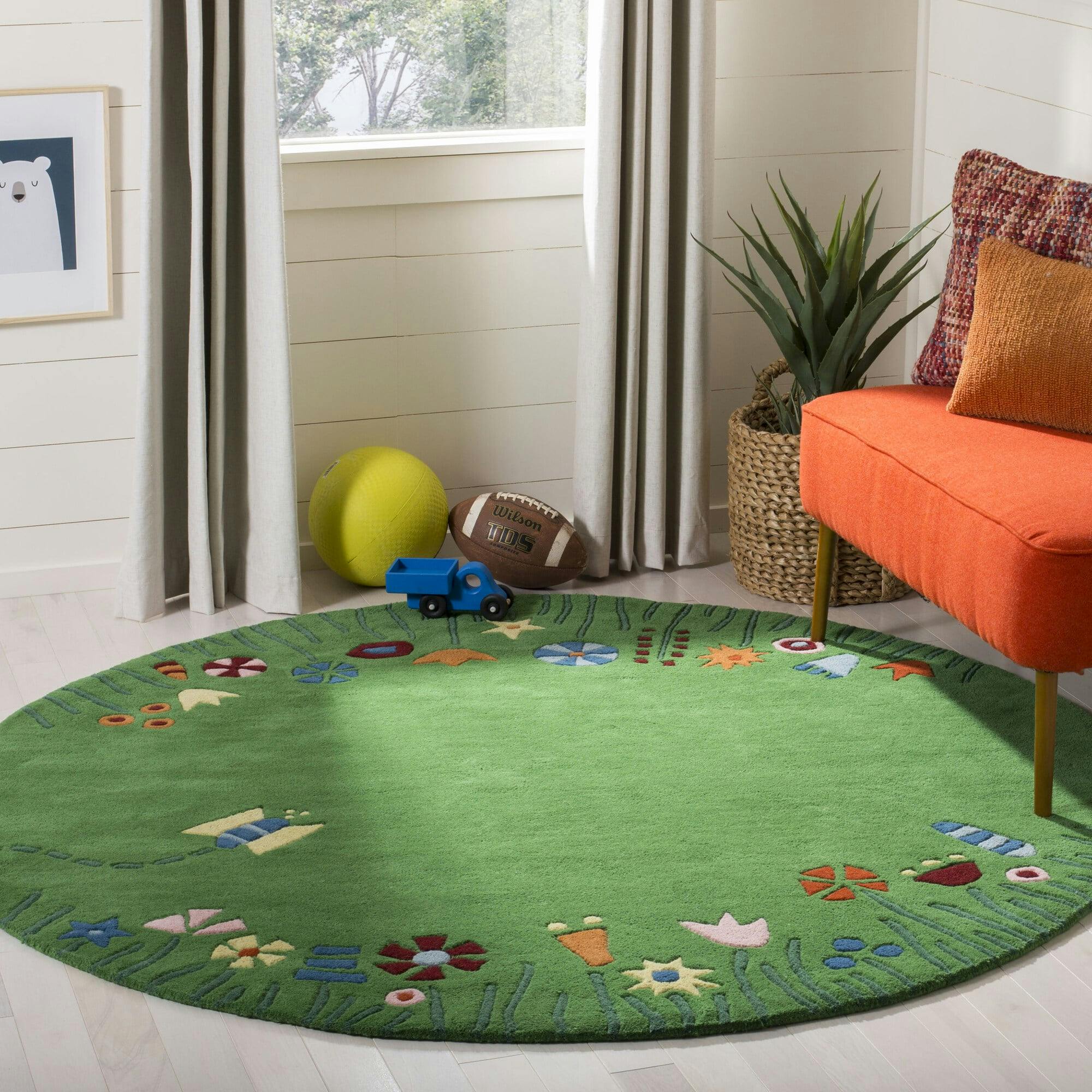 Kids Meadow Rug, Green