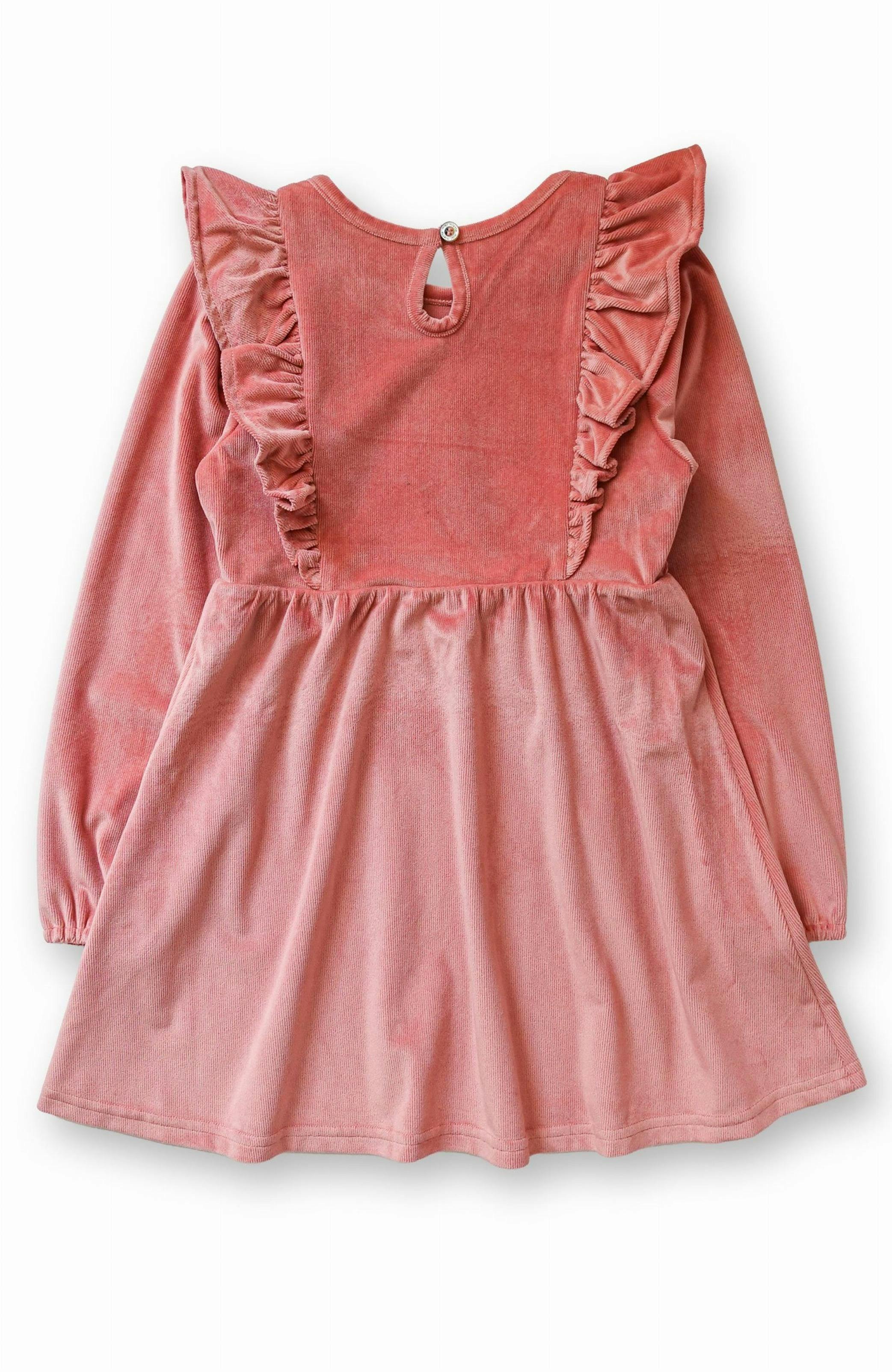 Rose Stretch Corduroy Carina Ruffle Dress