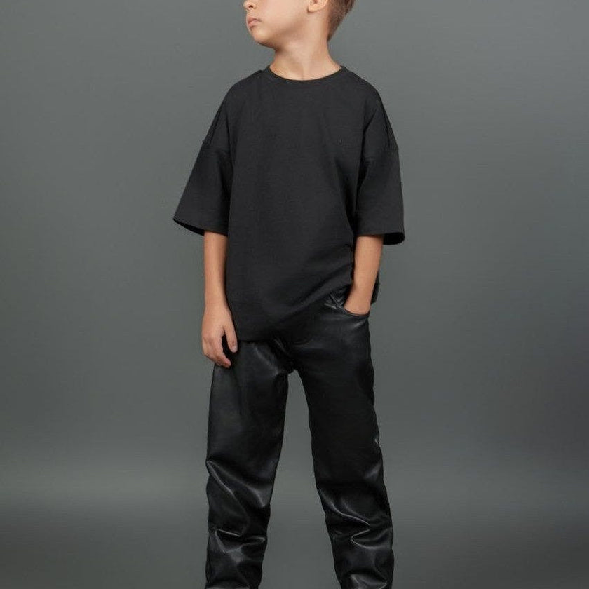 Faux Leather Straight Leg Pant