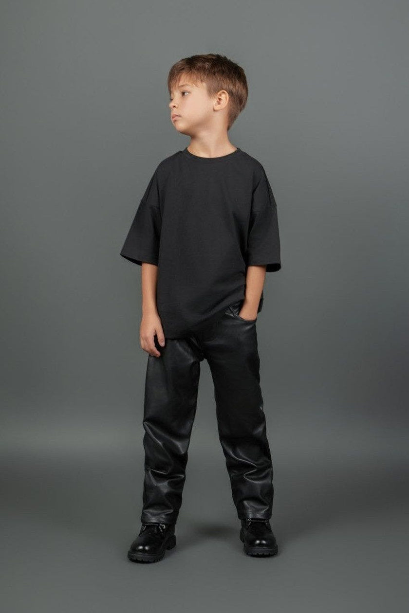 Faux Leather Straight Leg Pant