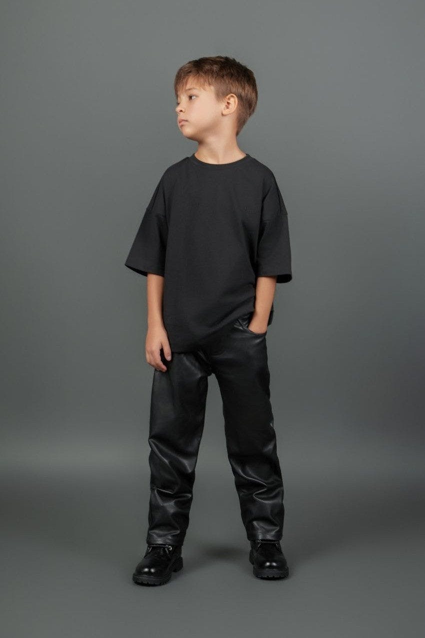Faux Leather Straight Leg Pant