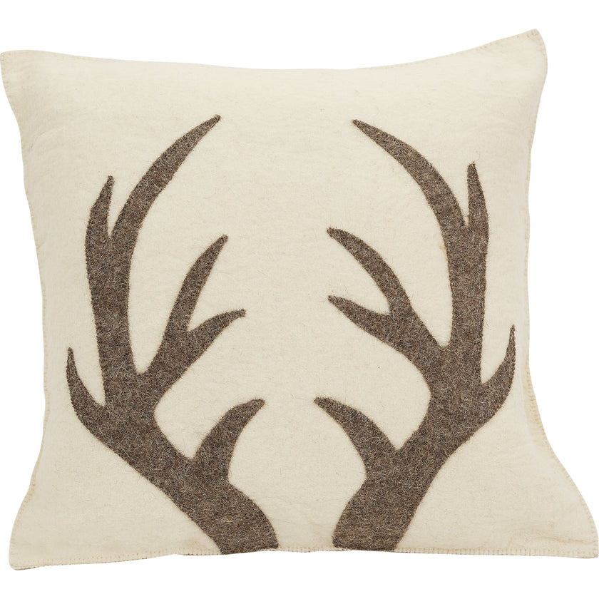 Grey Antlers Pillow