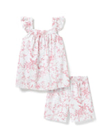 Girl's Twill Clara Short Set in Pink Timeless Toile