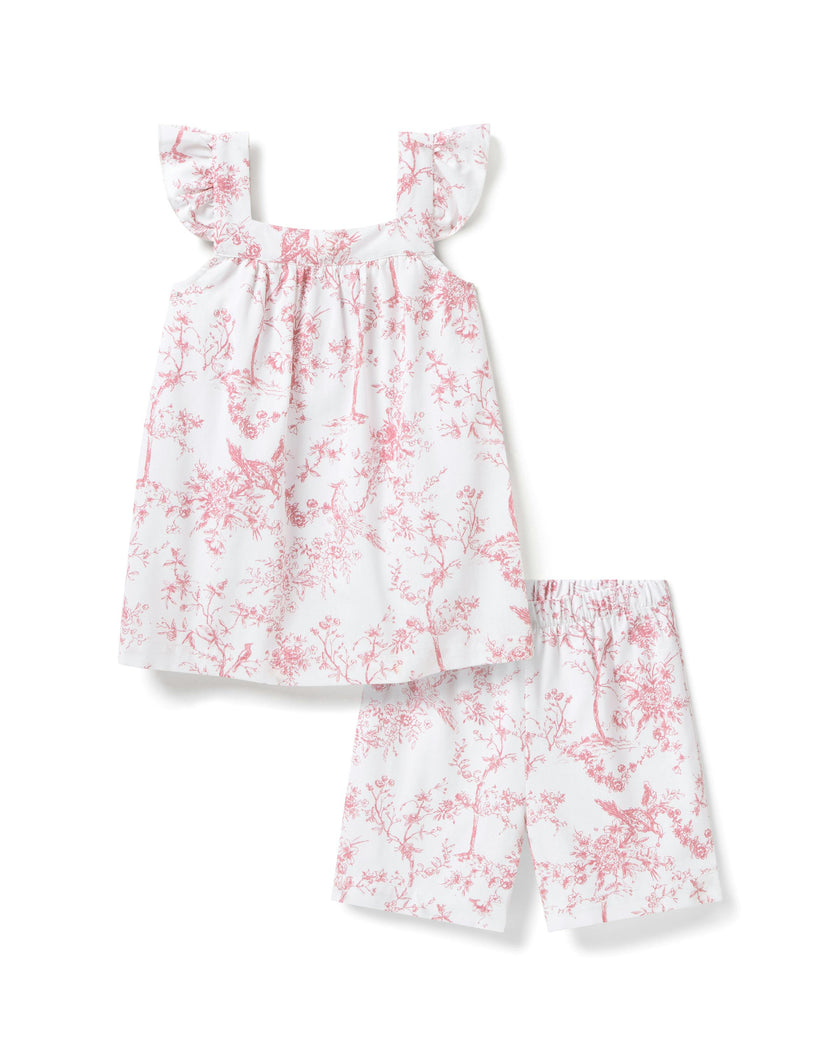 Girl's Twill Clara Short Set in Pink Timeless Toile