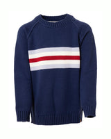 Kids Alpine Stripe Sweater in Navy Blue