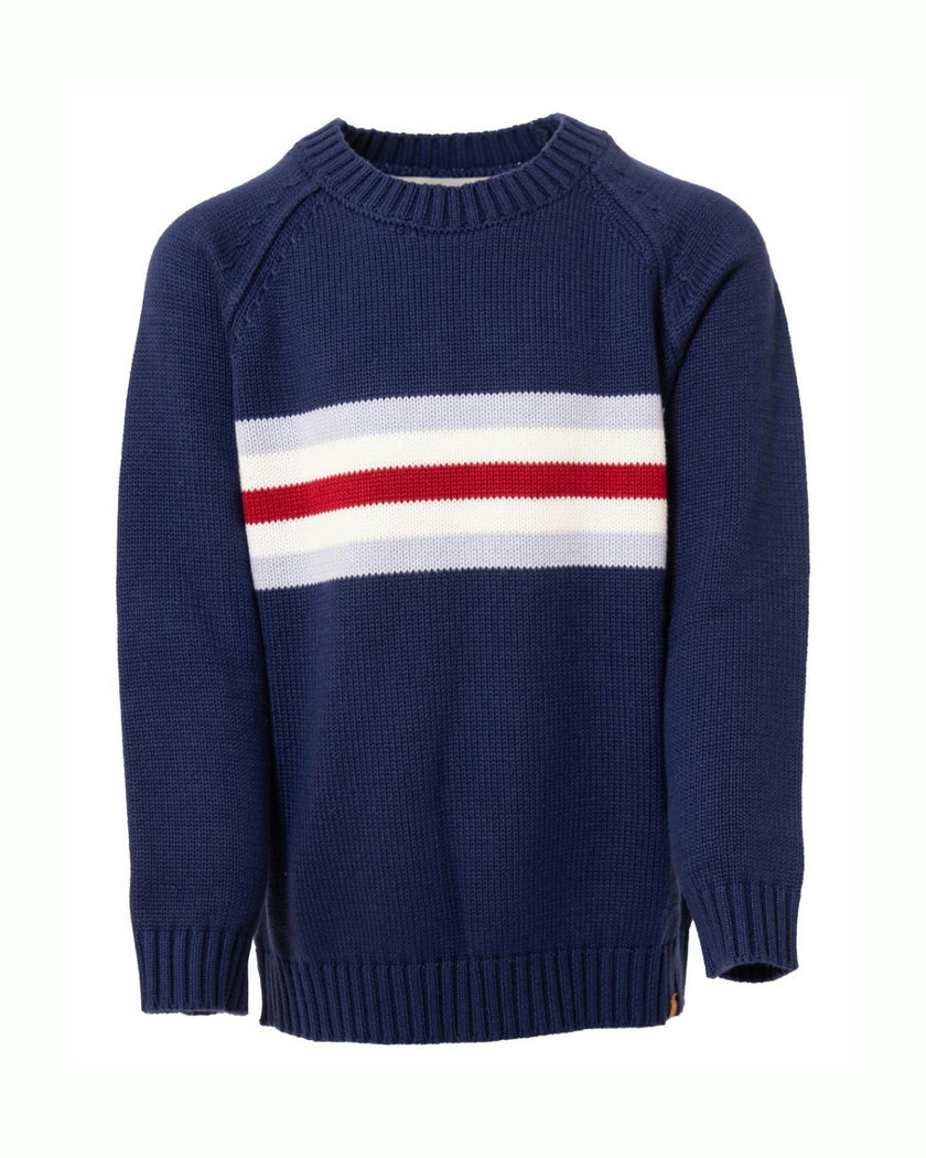 Kids Alpine Stripe Sweater in Navy Blue