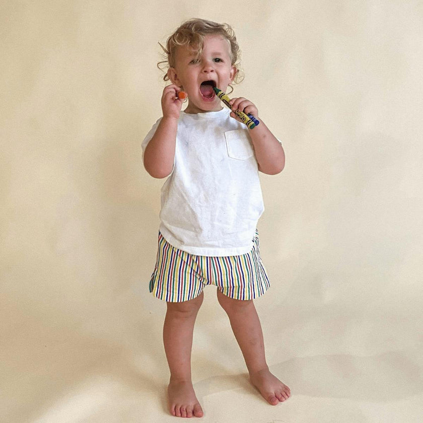 Fun Stripe Mini Swim Trunk
