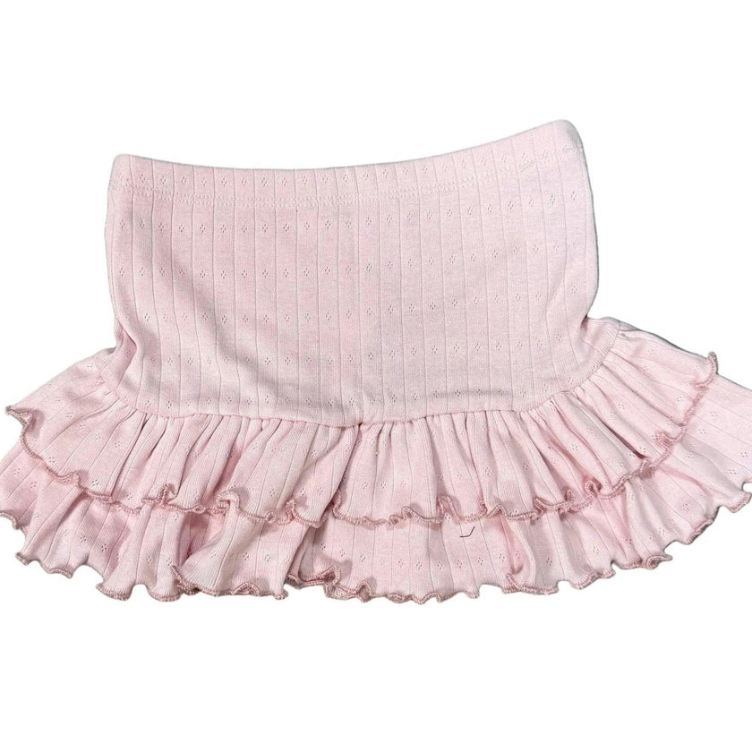 Girls Pointelle Ruffle Skirt
