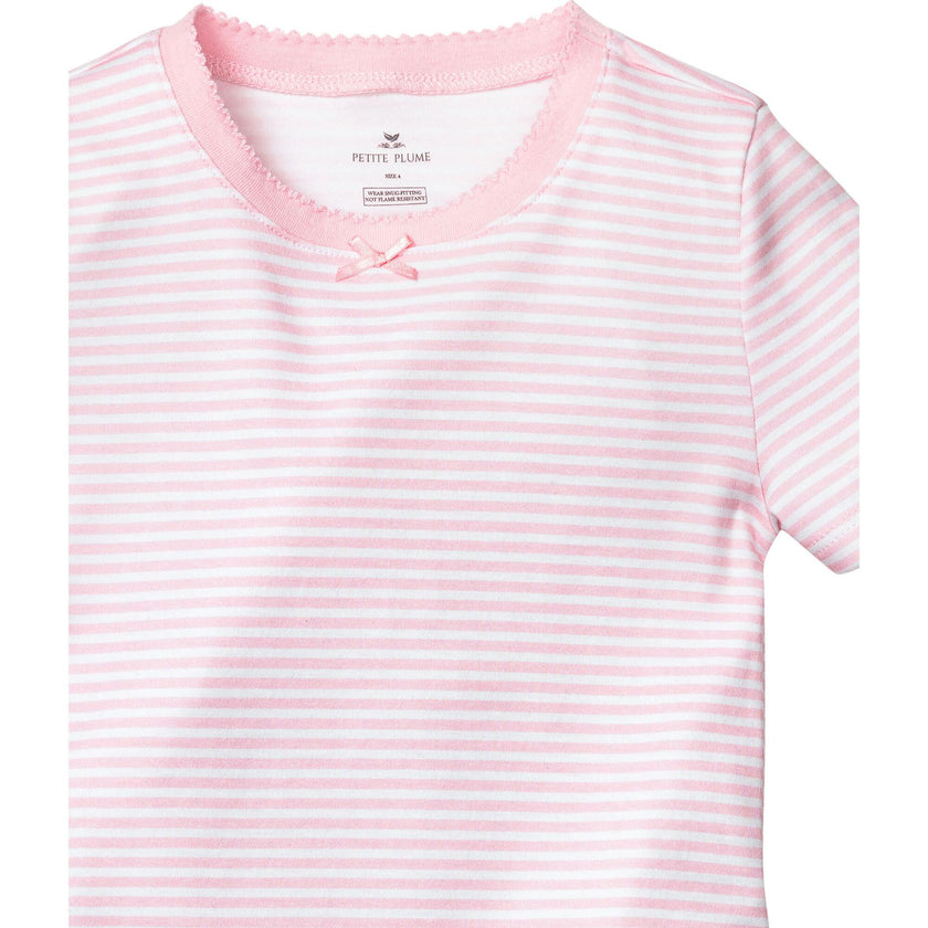 Kid's Pima Snug Fit Pajama Short Set in Blue Stripes
