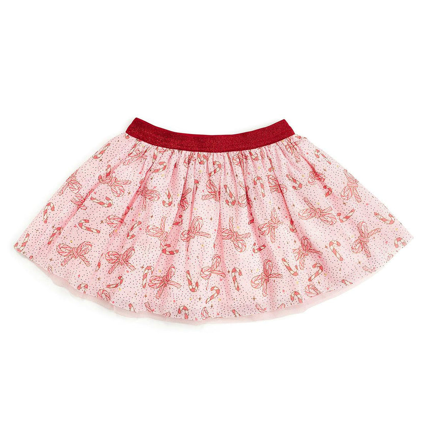 Candy Cane Bow Printed Christmas Tutu Skirt