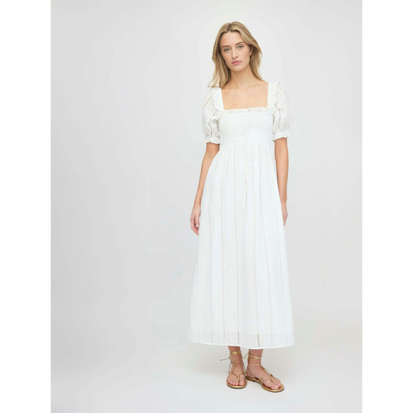 The Scarlett Nap Dress - White Broderie Voile