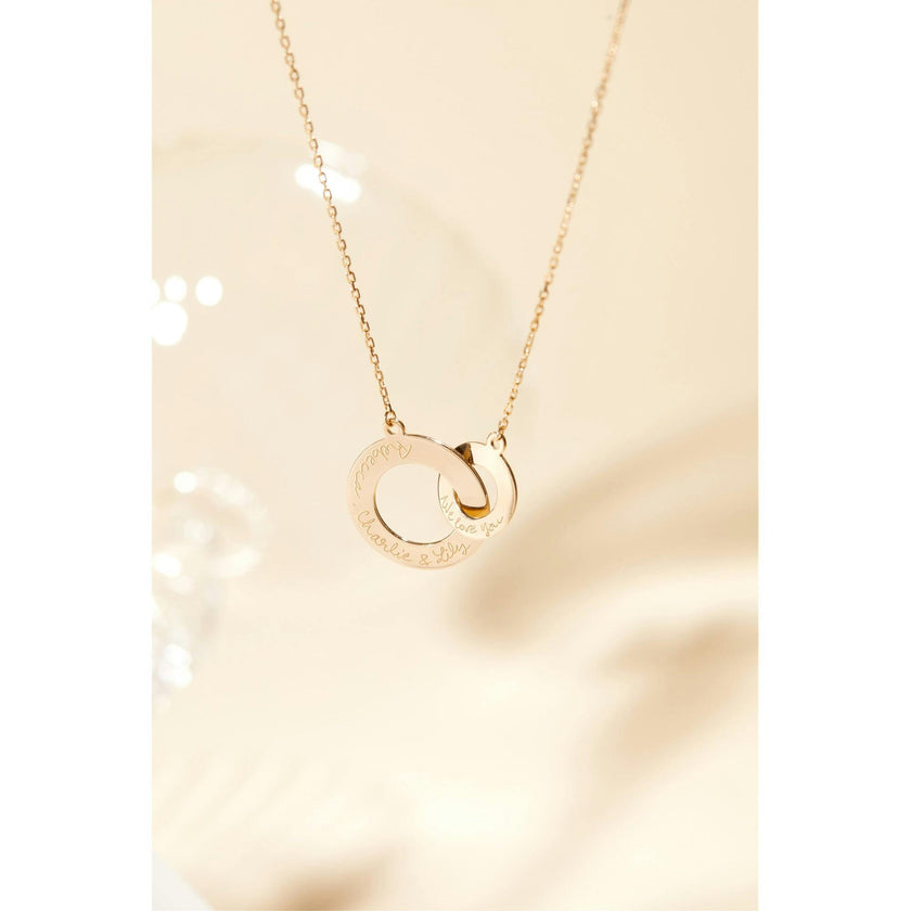 Personalized Intertwined Necklace, 18k Rose Gold Plated