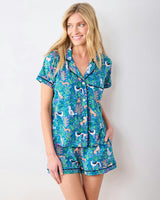 Must Love Dogs - Organic Pima Modal Knit Short PJ Set - Cerulean