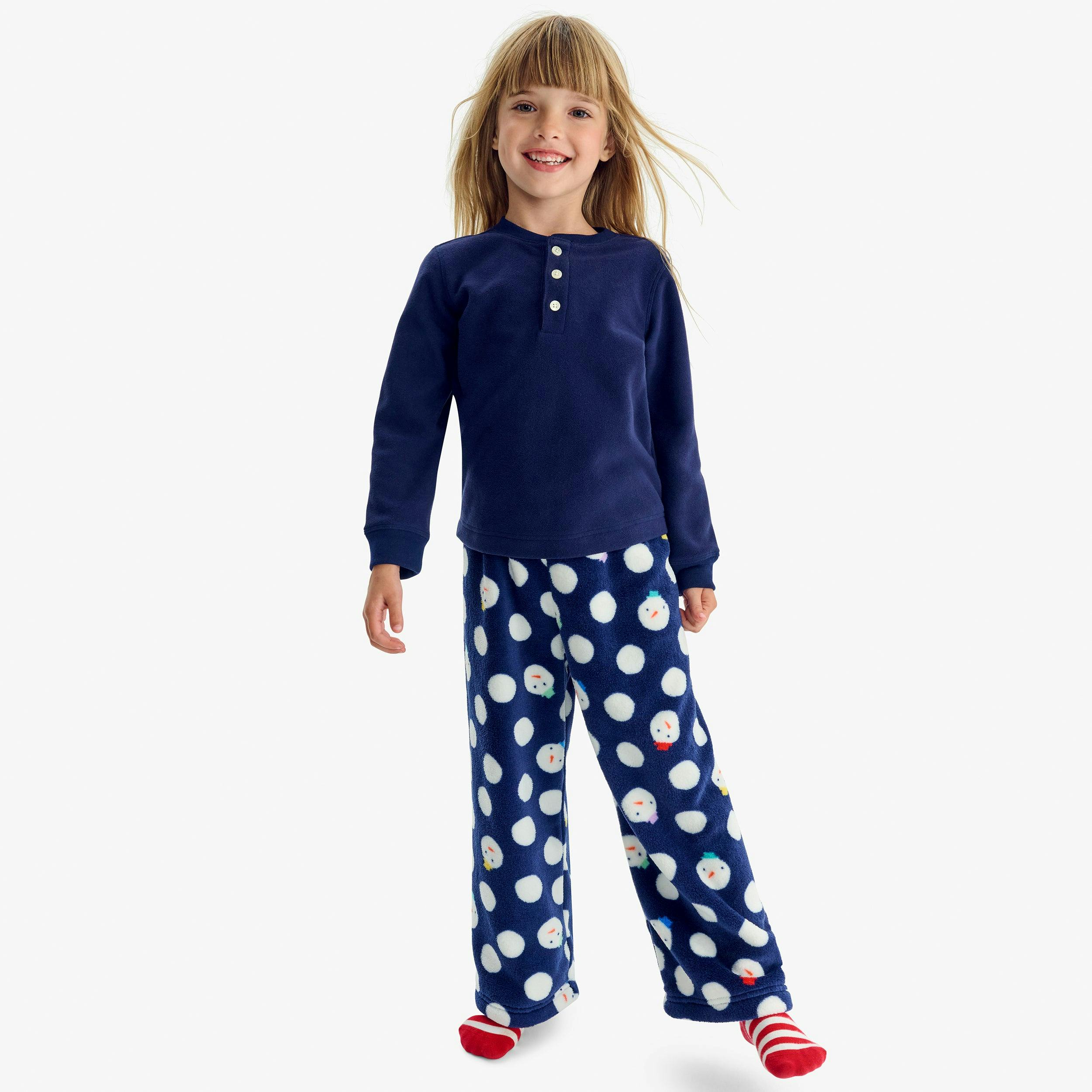 Kids plush fleece PJ pant in snow day