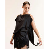 Windswept Tie Top, Black