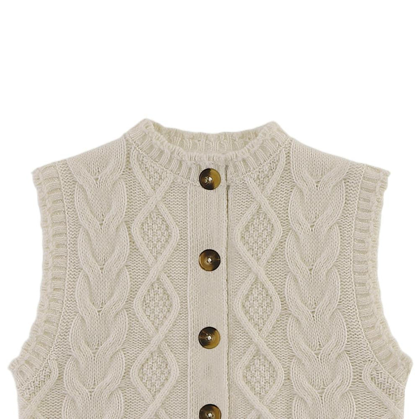 Landien Merino Wool Vest | Crispy White