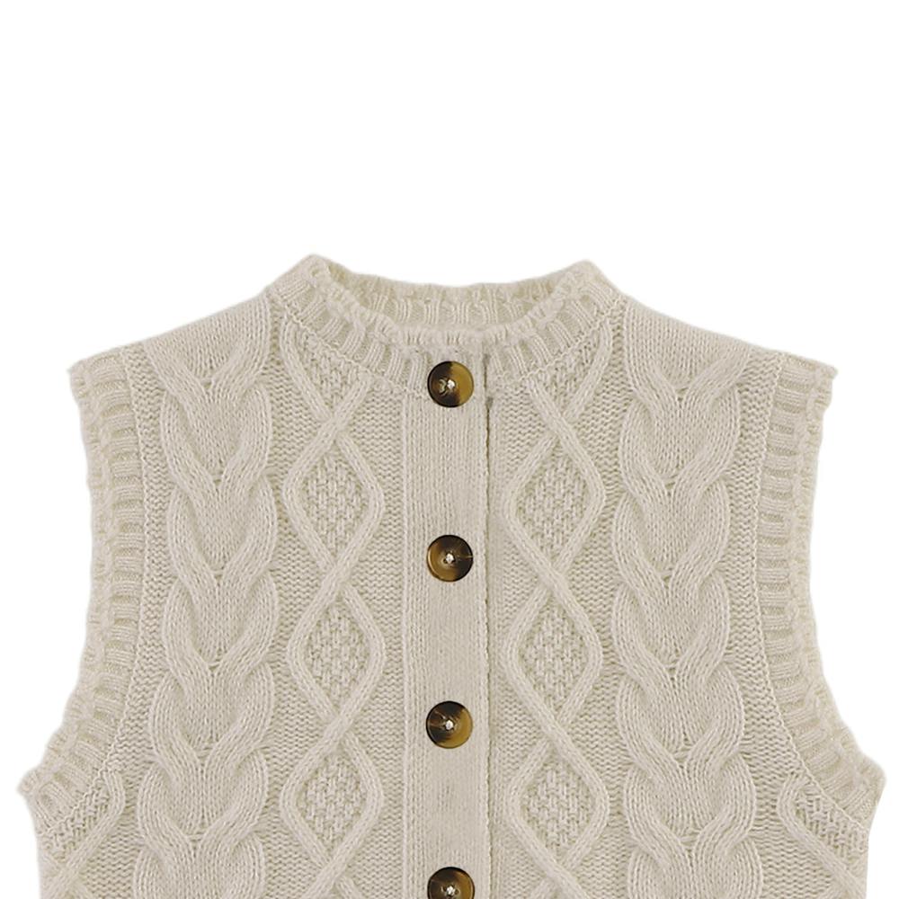 Landien Merino Wool Vest | Crispy White