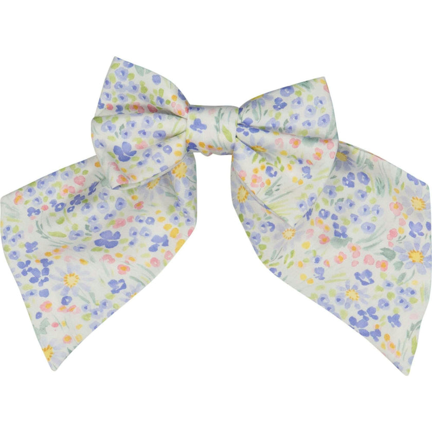 Ondine Blue Floral Bow Hair Clip