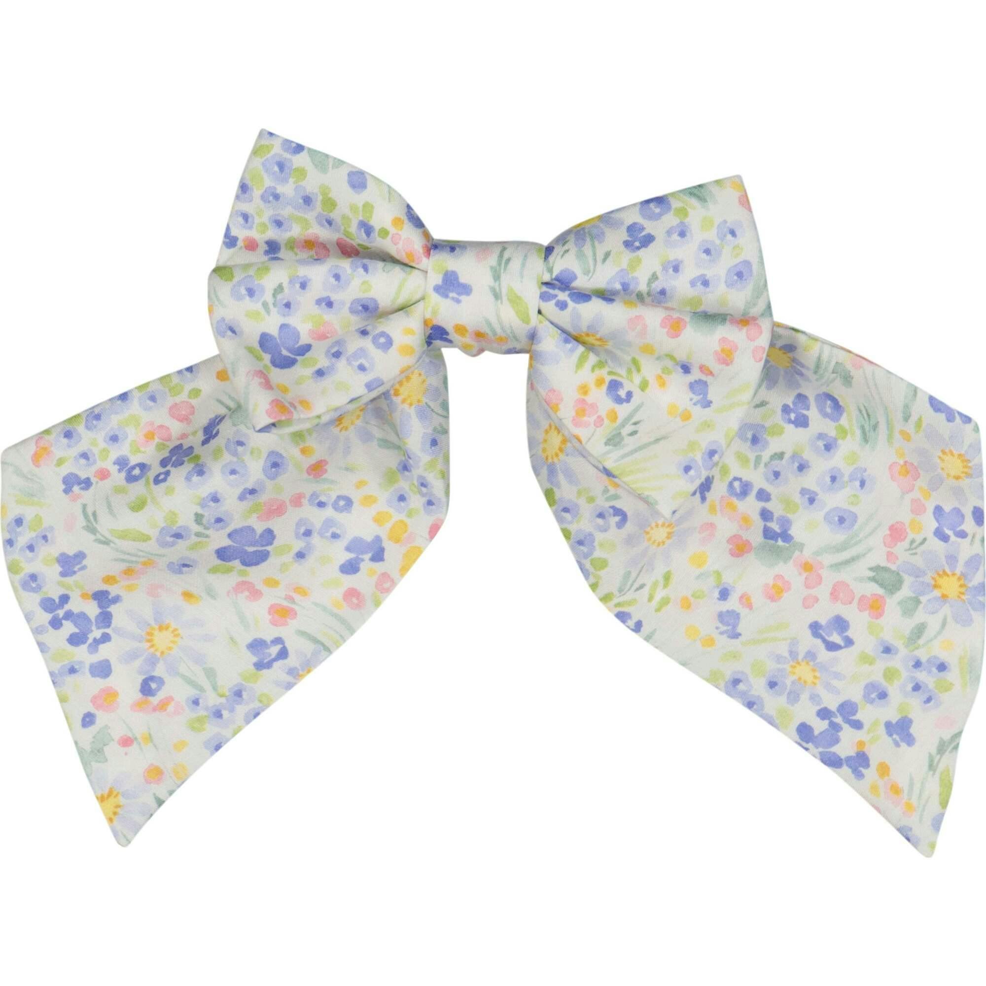 Ondine Blue Floral Bow Hair Clip