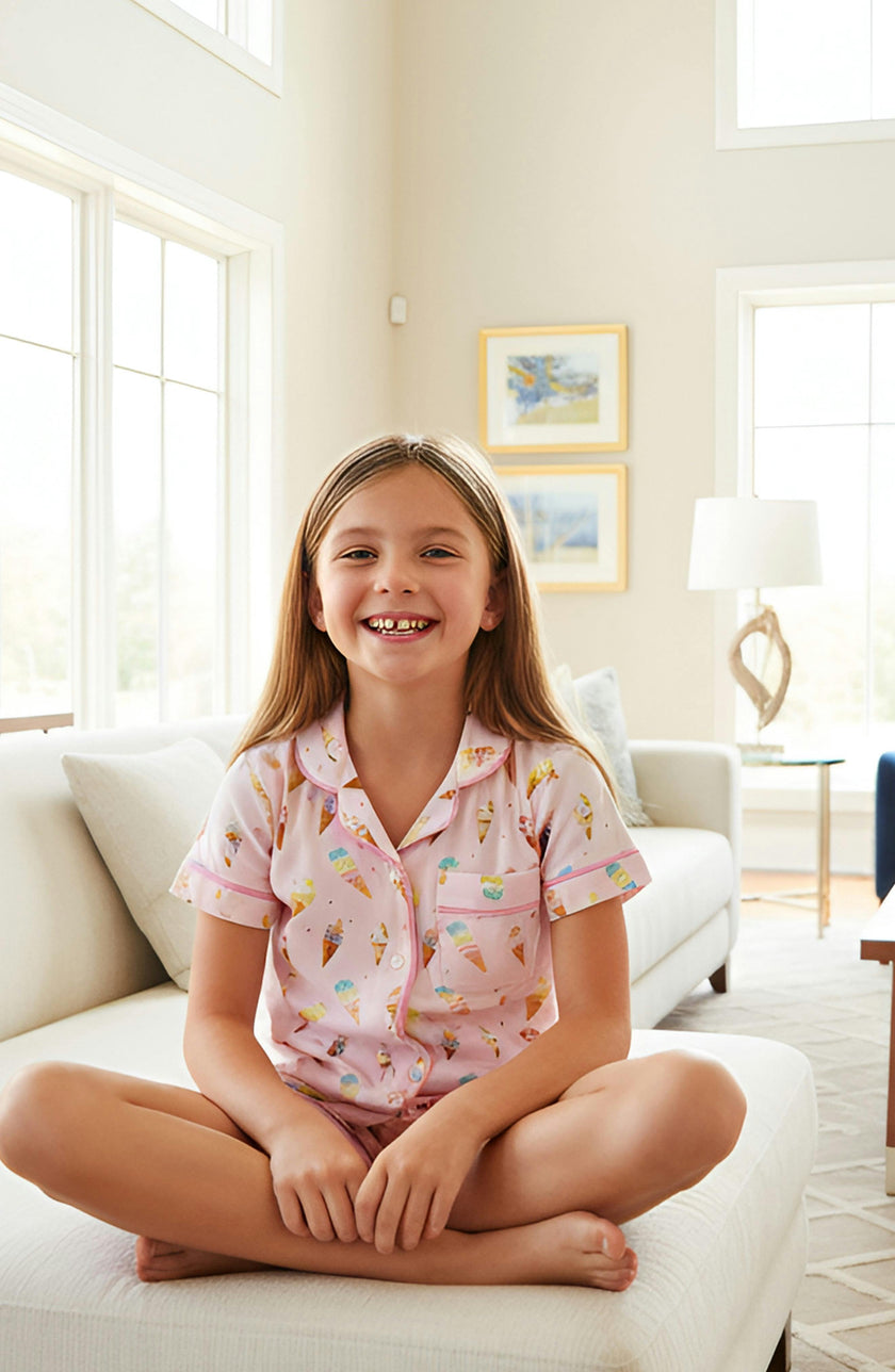 Ice Cream Jersey Short Sleeve PJ Set