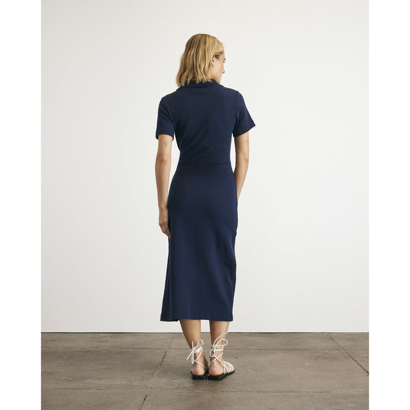 Short Sleeve Ellicot Dress, Navy