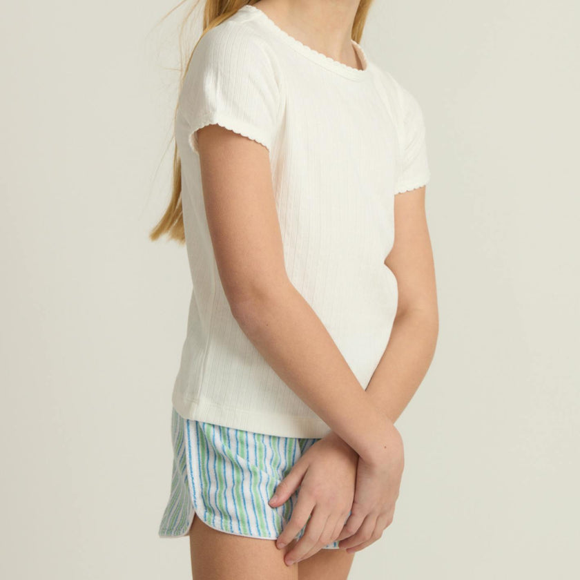 girls tamarin stripe french terry short