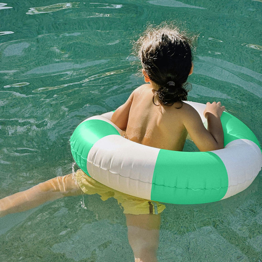 Mini Tube Pool Ring: Zest Green Stripe