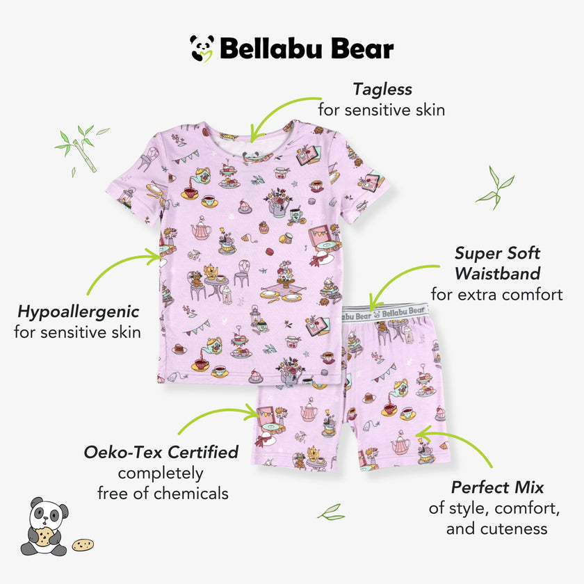 Tea Party Kids Pajama Short Set