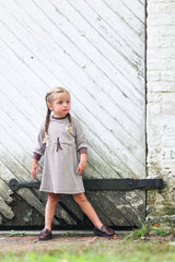 Soft Gingham Contrast Neck & Cuff Long Sleeve Dress