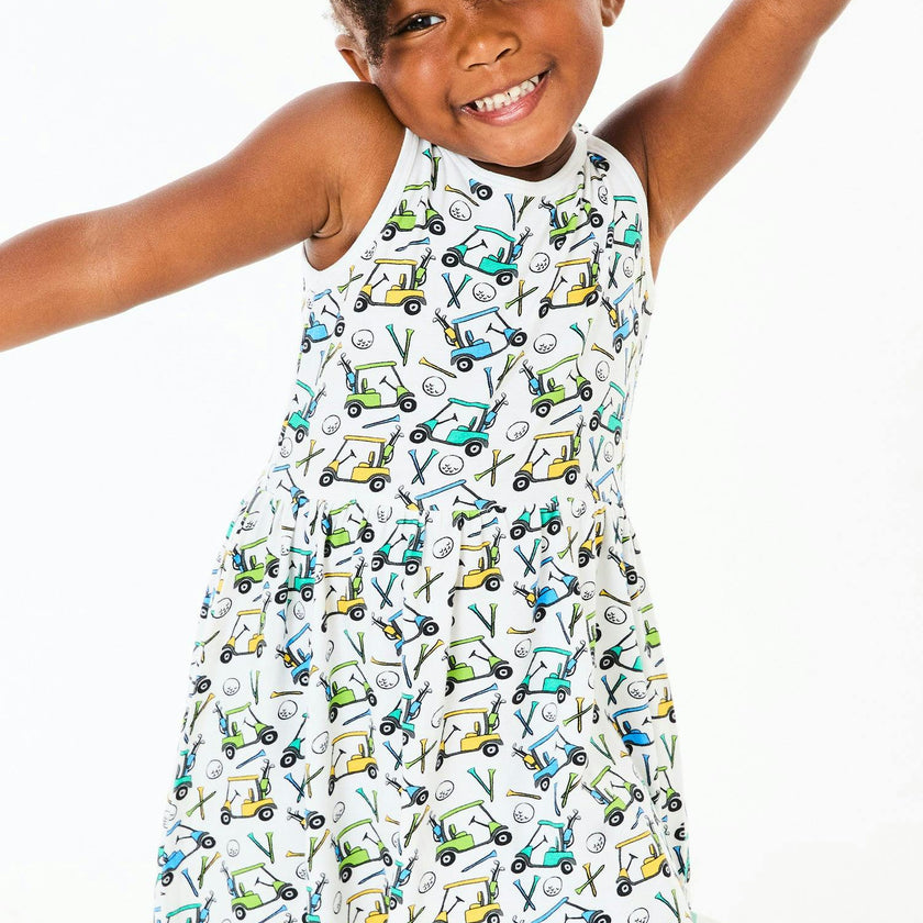 Stretchy Sleeveless Twirl Dress - Golf