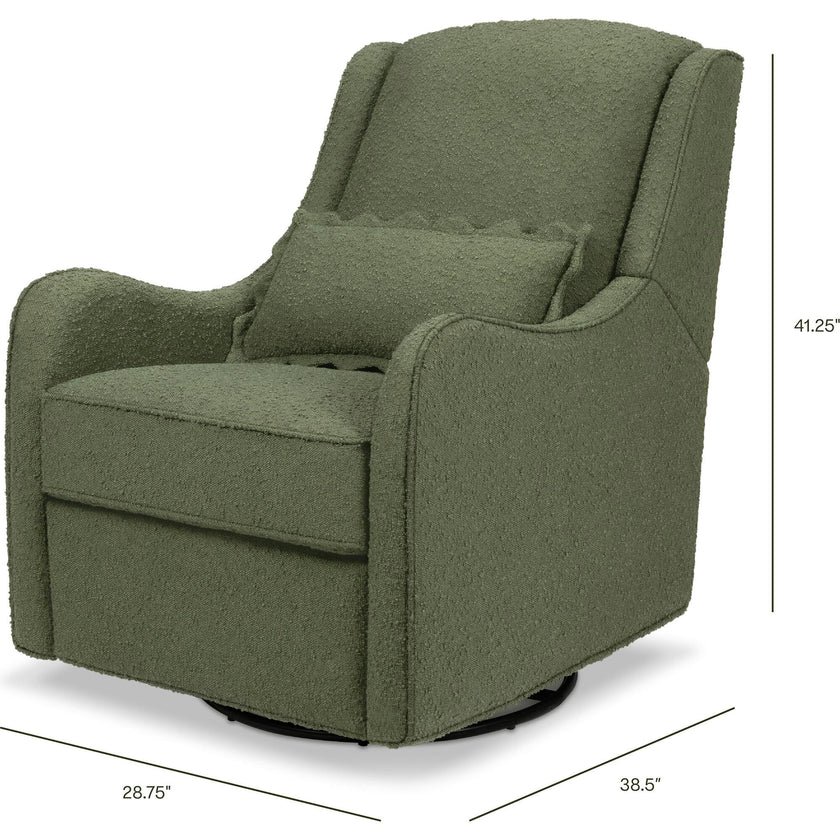 Devon Recliner and Swivel Glider in Olive Boucle