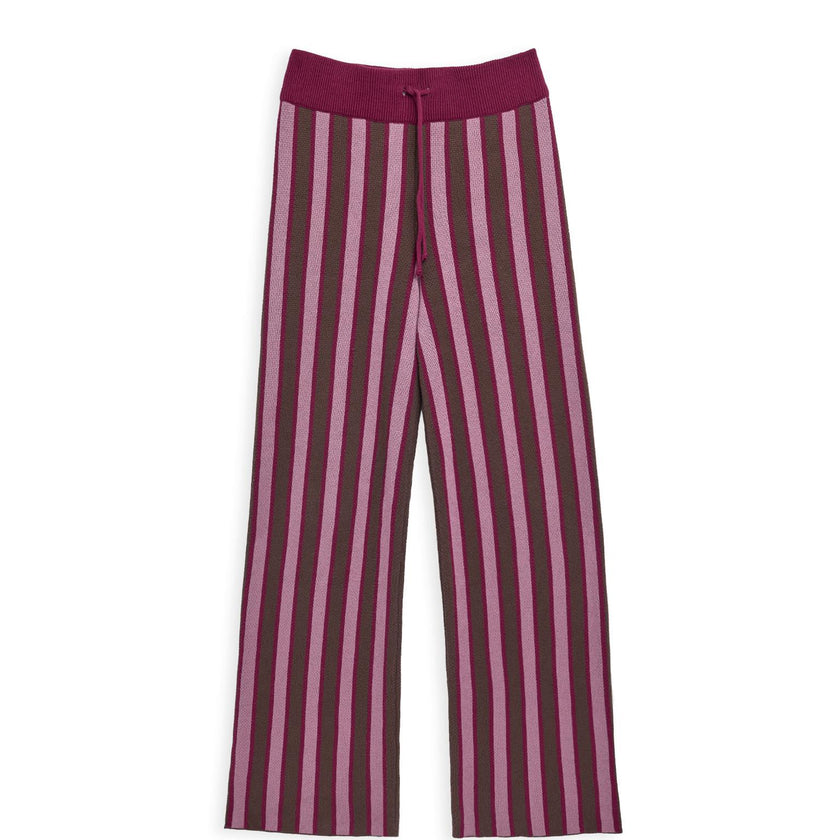 women's organic cotton pants - berry stripes