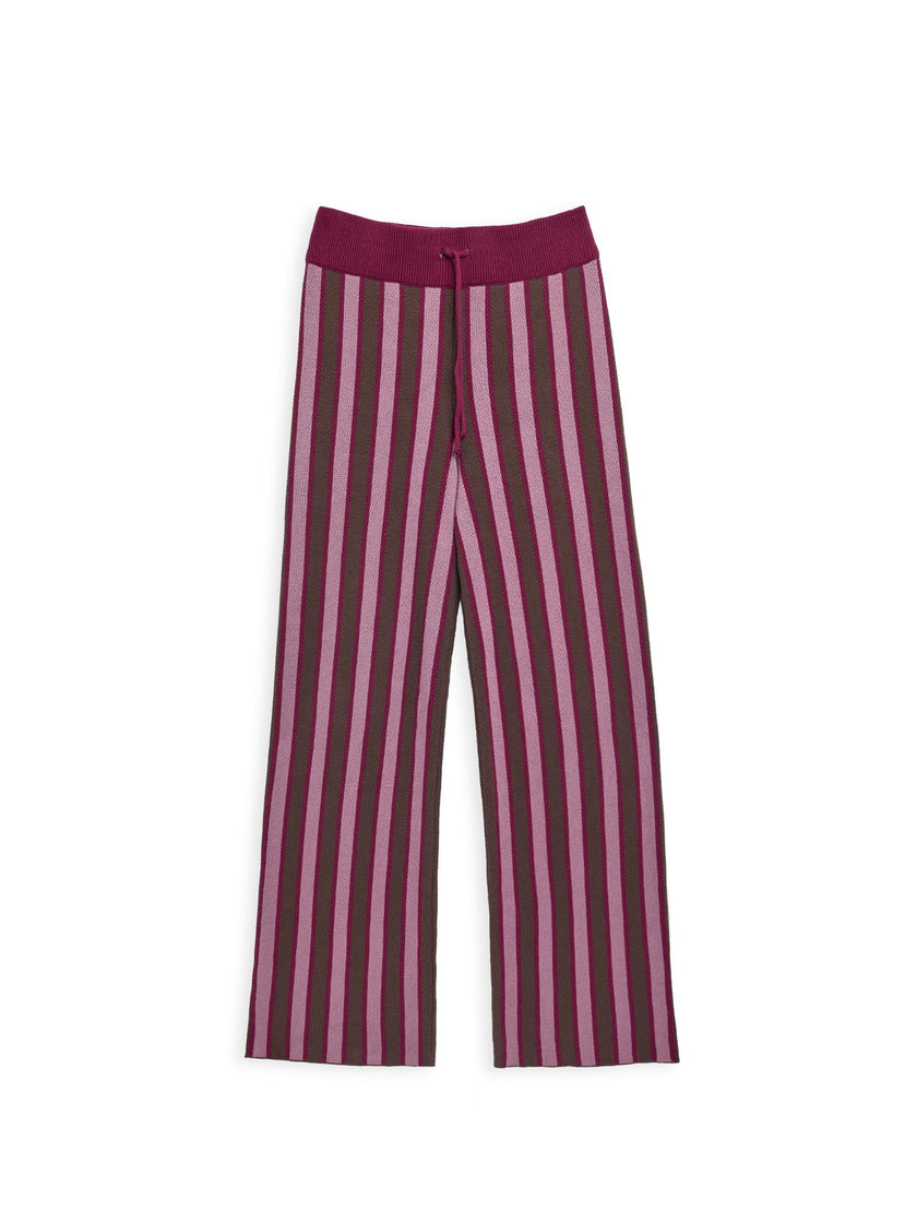 women's organic cotton pants - berry stripes