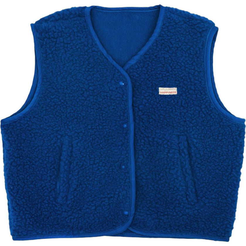 adult merino wool vest - cobalt