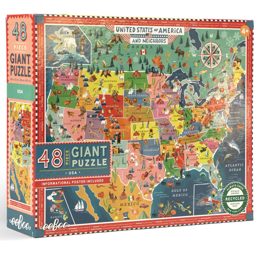 Giant Puzzle: USA Map - 48 Piece