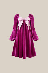 Jewel Dress in Merry Magenta Velvet