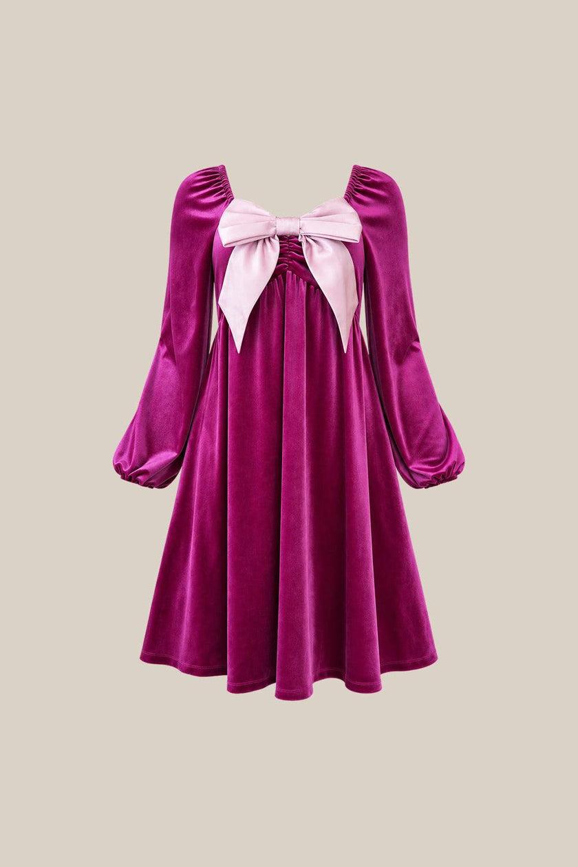 Jewel Dress in Merry Magenta Velvet