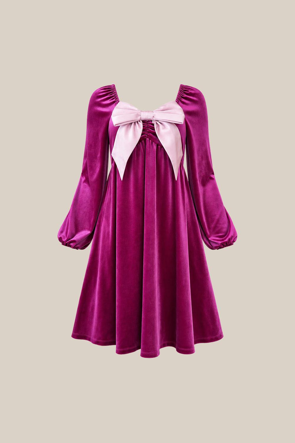 Jewel Dress in Merry Magenta Velvet