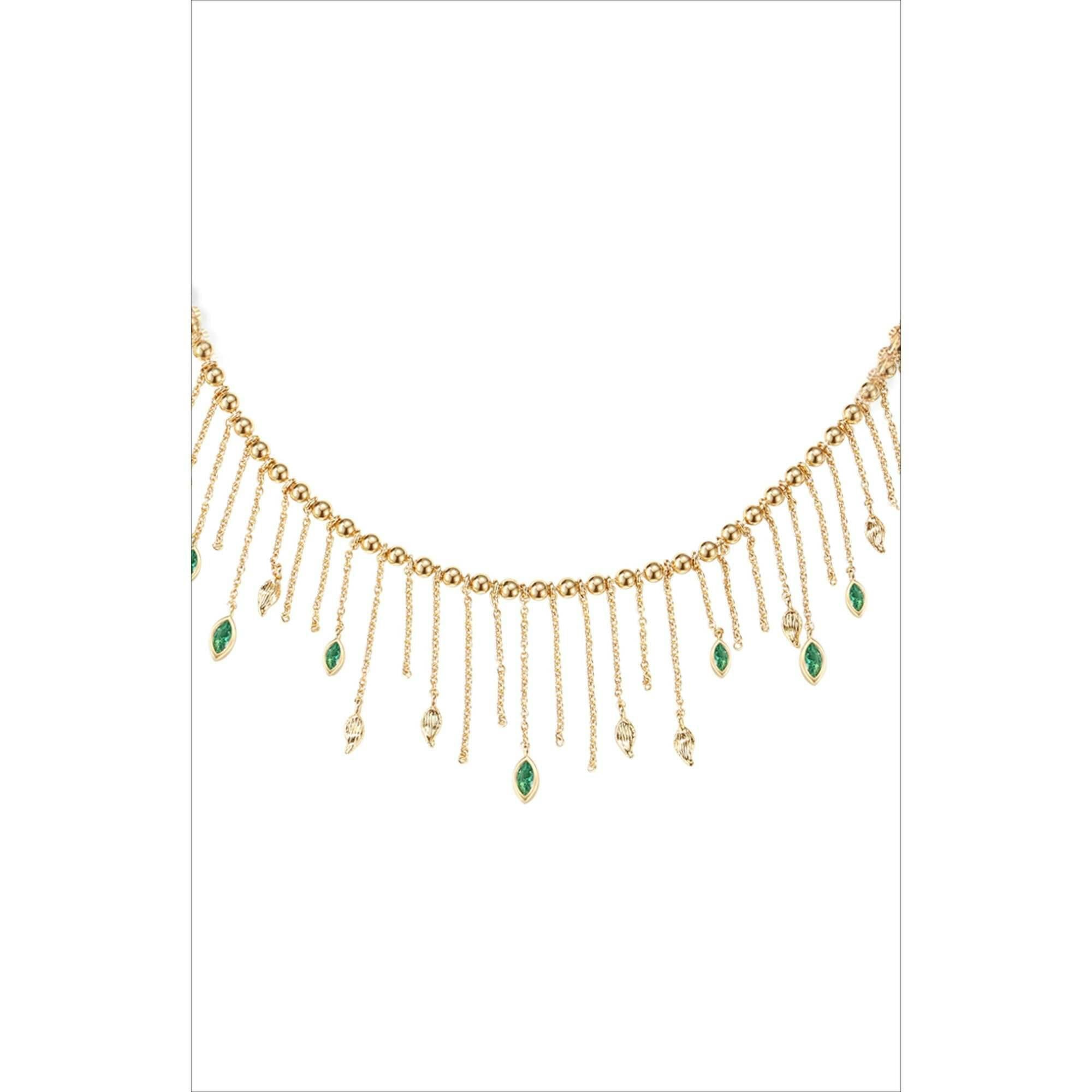 Verdant Whisper Tassels Necklace