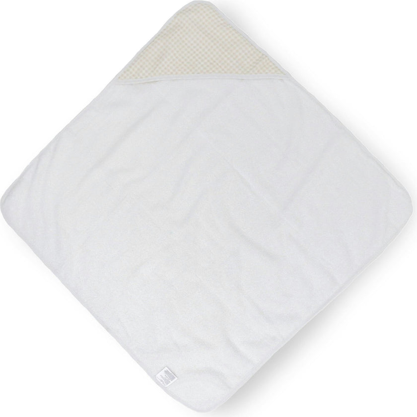 Infant Hooded Towel - Tan Gingham