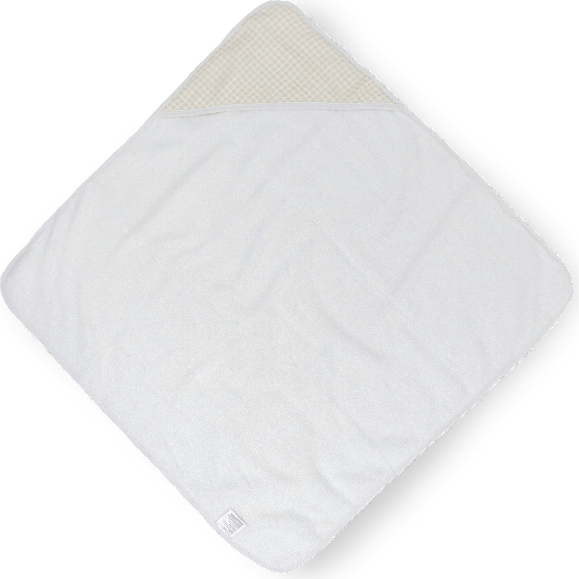 Infant Hooded Towel - Tan Gingham