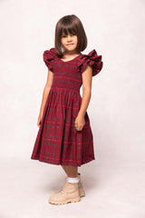 Mini Hattie Dress in Burgundy Plaid