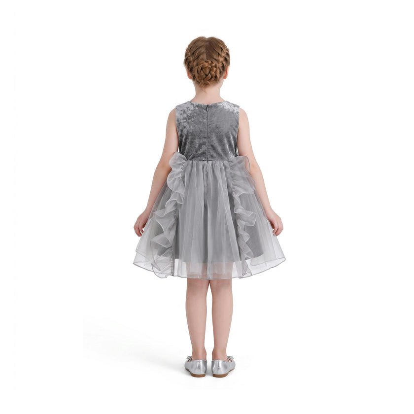 Gray Leonora Sequin Tulle Dress
