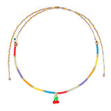 Kids Cherry Rainbow Threaded Necklace