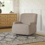 Winslow Extra Wide Recliner And Swivel Glider In Earl Grey Shearling