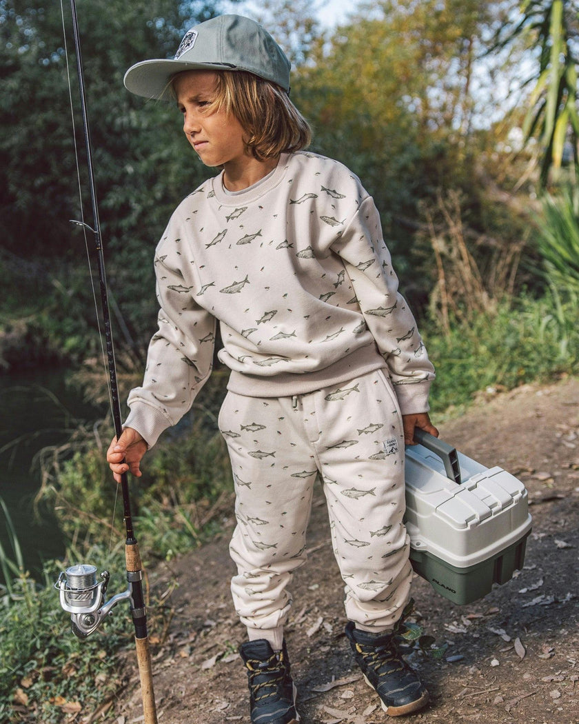 Bowie Fishing Jogger - Oatmeal French Terry