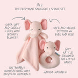 SNUGGLE + SHAKE - Baby Lovey Security Blanket Toy and Rattle Set
